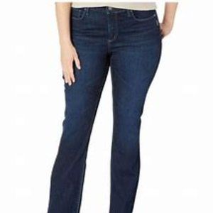 Denim Slim Bootcut Leg Blue Jeans Plus Size 18 Tall